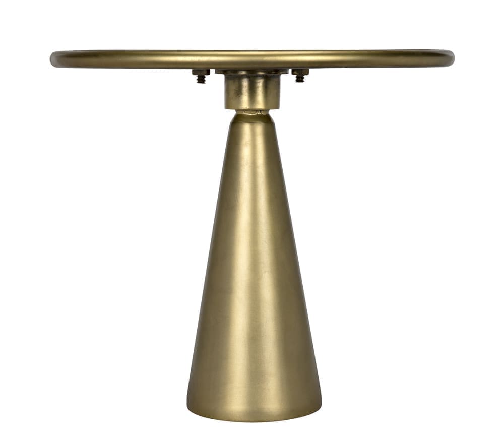 Hiro Short Side Table, Metal with Brass Finish