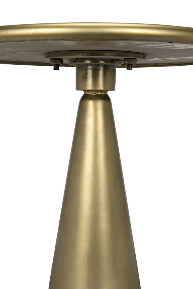 Hiro Short Side Table, Metal with Brass Finish