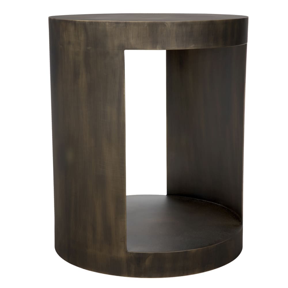 Chrysler Side Table, Iron with Aged Brass Finish