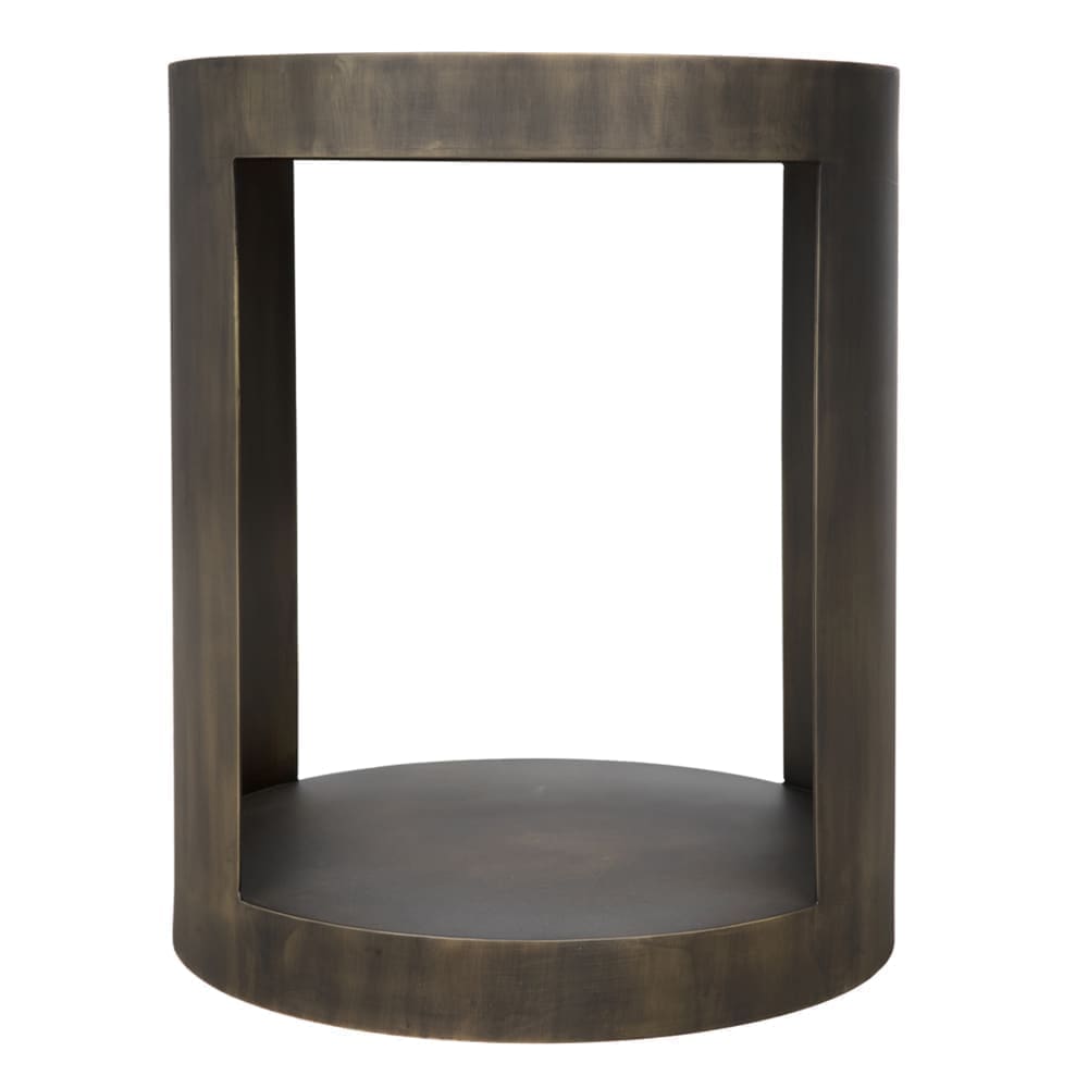 Chrysler Side Table, Iron with Aged Brass Finish