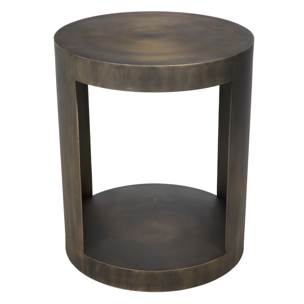 Chrysler Side Table, Iron with Aged Brass Finish