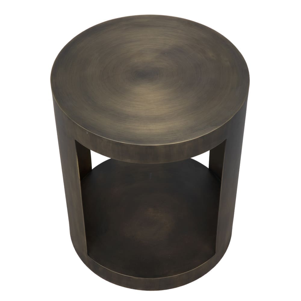 Chrysler Side Table, Iron with Aged Brass Finish