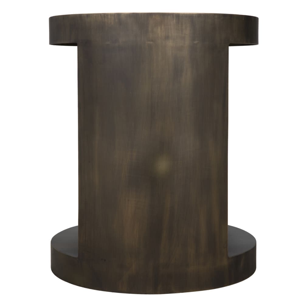 Chrysler Side Table, Iron with Aged Brass Finish
