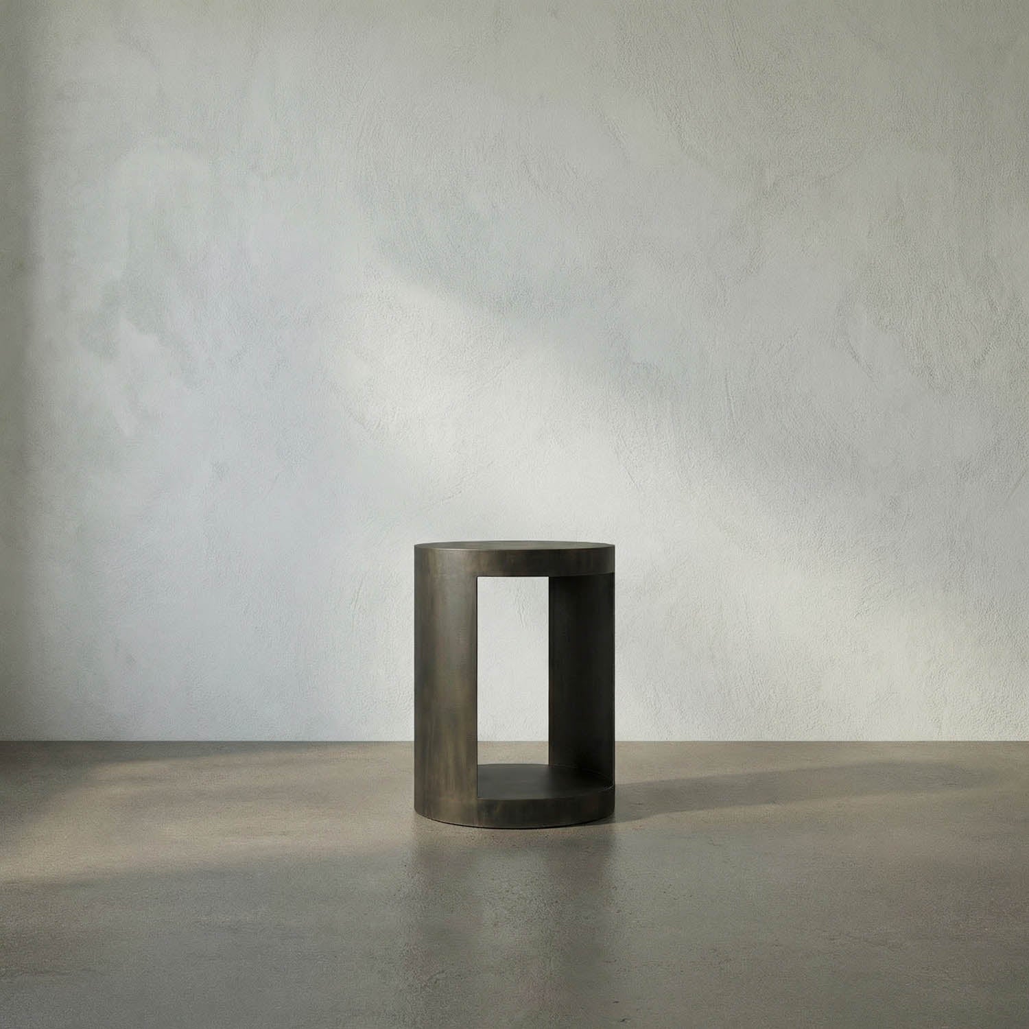 Chrysler Side Table, Iron with Aged Brass Finish by Noir