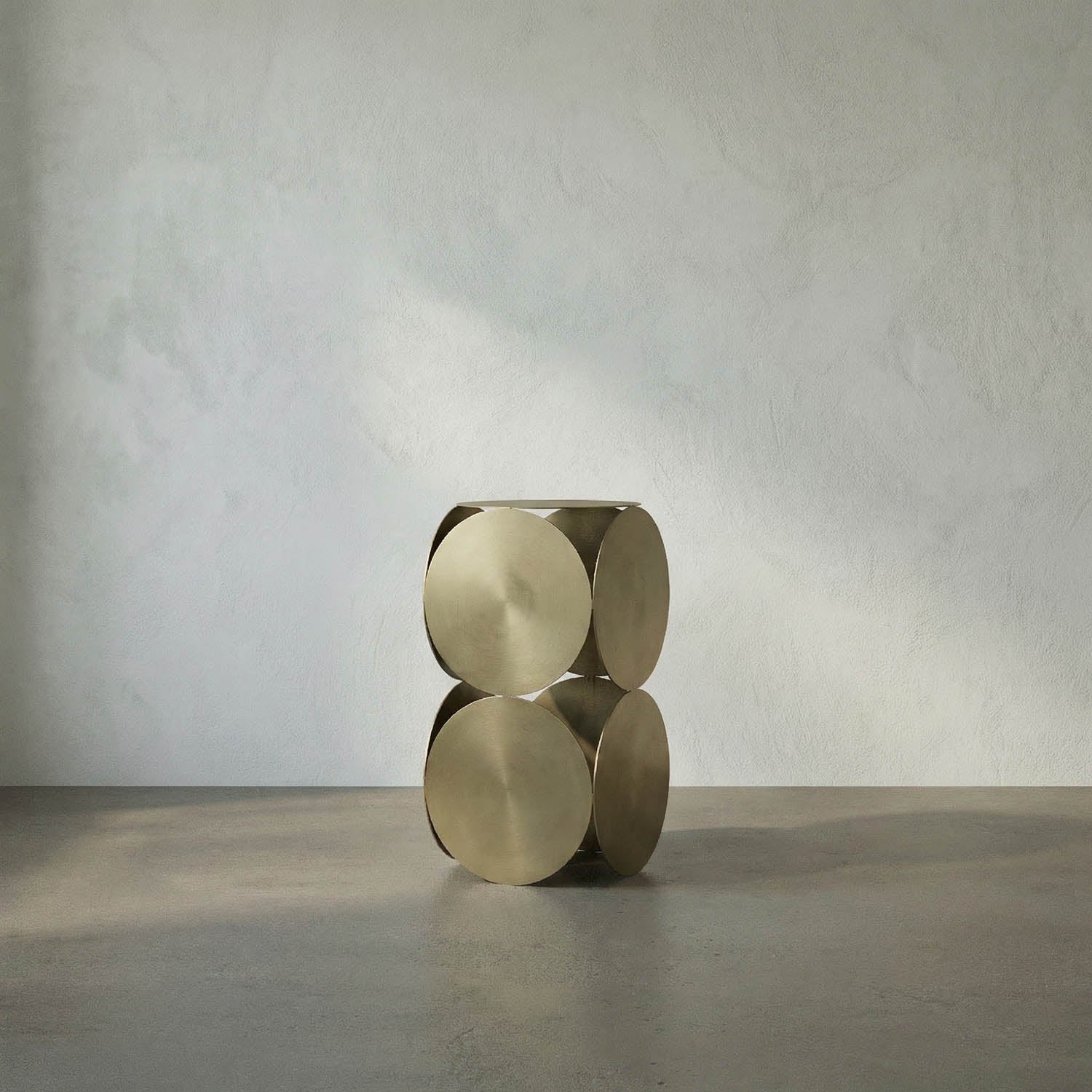 Lola Side Table, Metal with Brass Finish by Noir