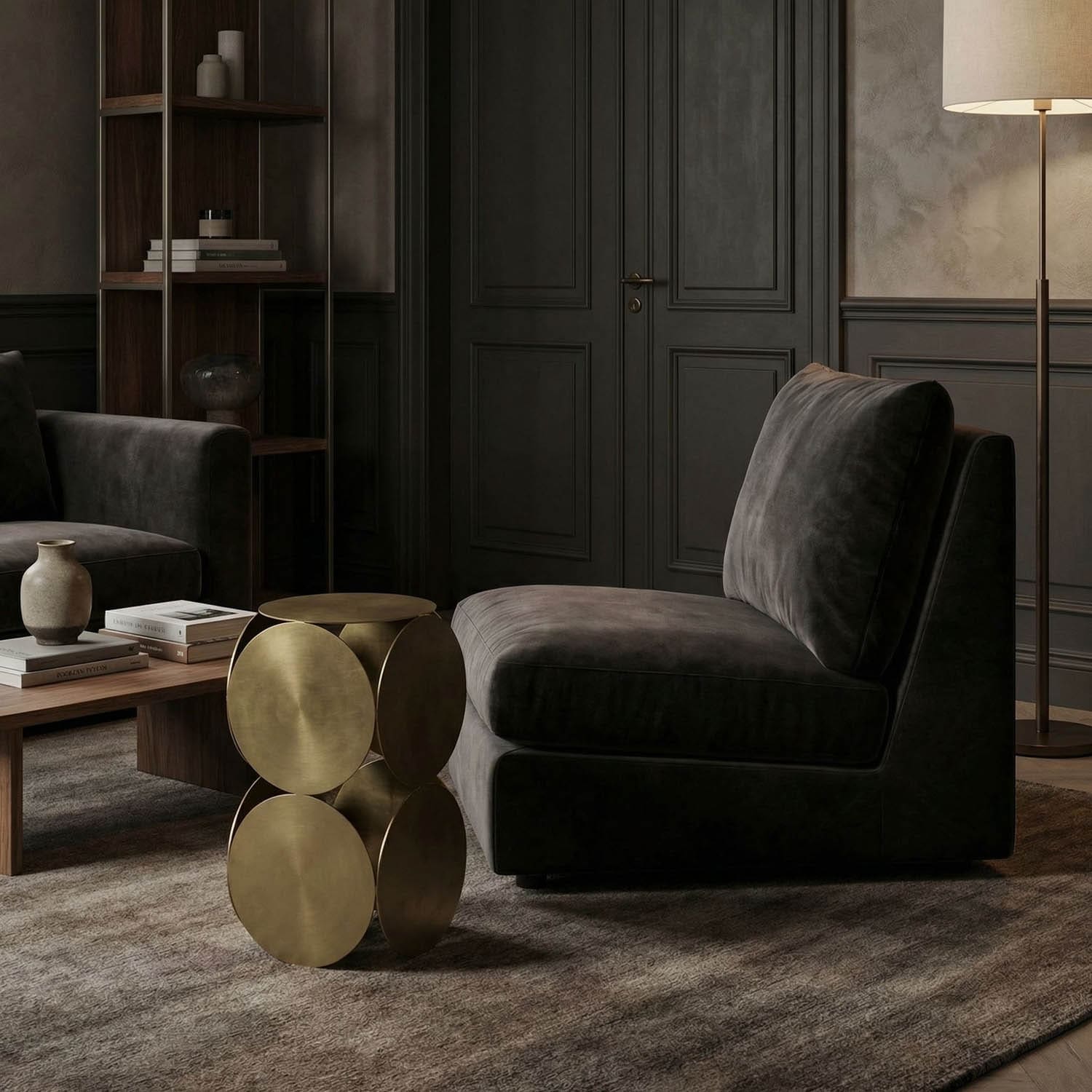 Lola Side Table, Metal with Brass Finish