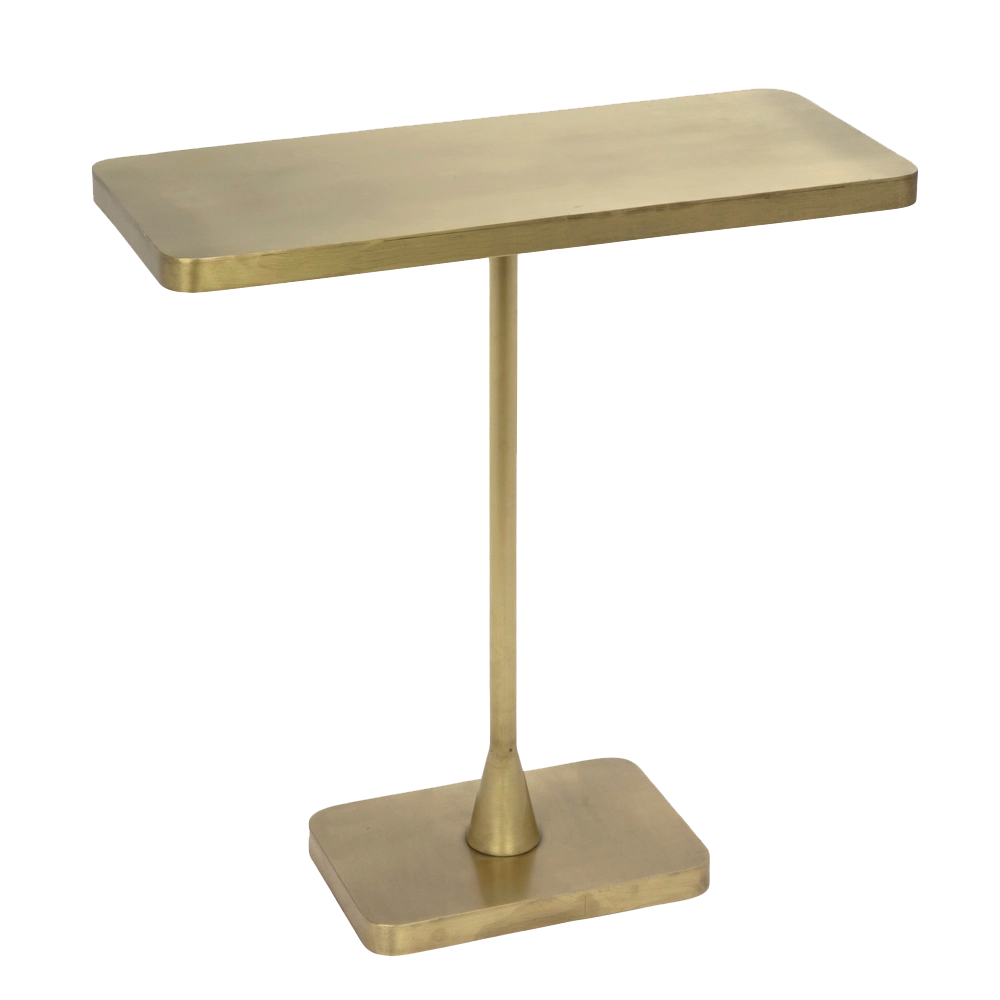 Hild Side Table, Metal with Brass Finish