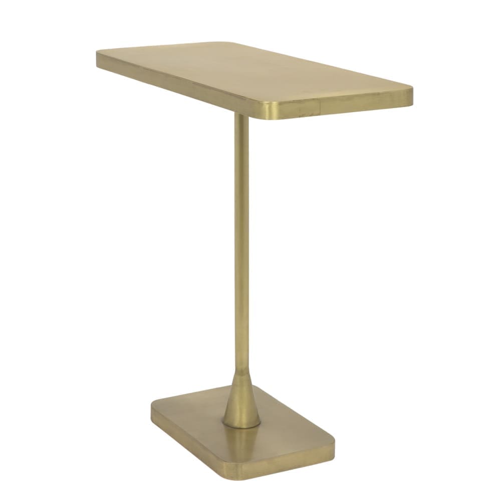 Hild Side Table, Metal with Brass Finish