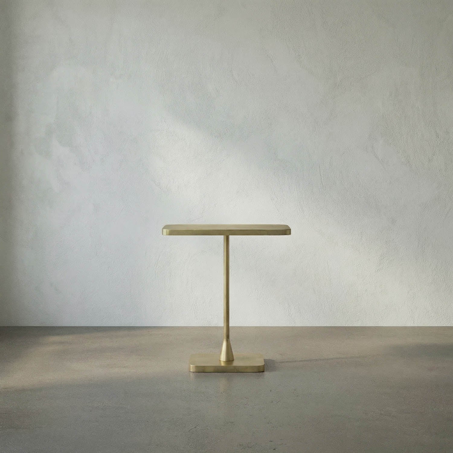 Hild Side Table, Metal with Brass Finish by Noir