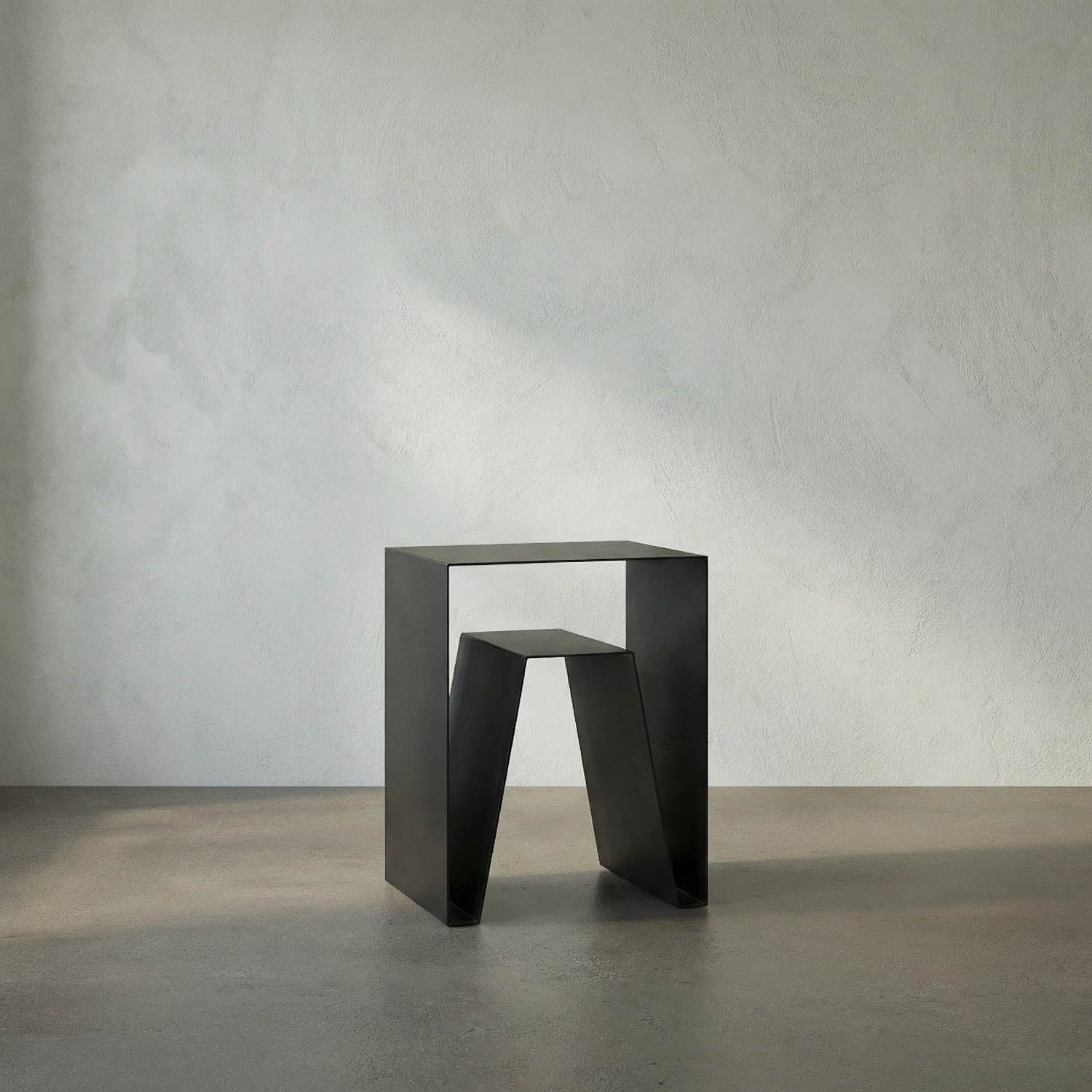 Quintin Side Table, Black Iron by Noir