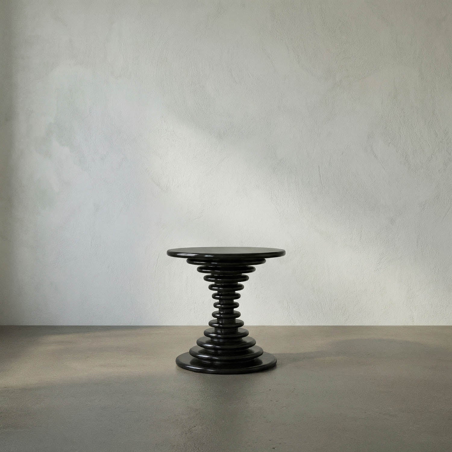 Scheiben Side Table, Hand Rubbed Black by Noir