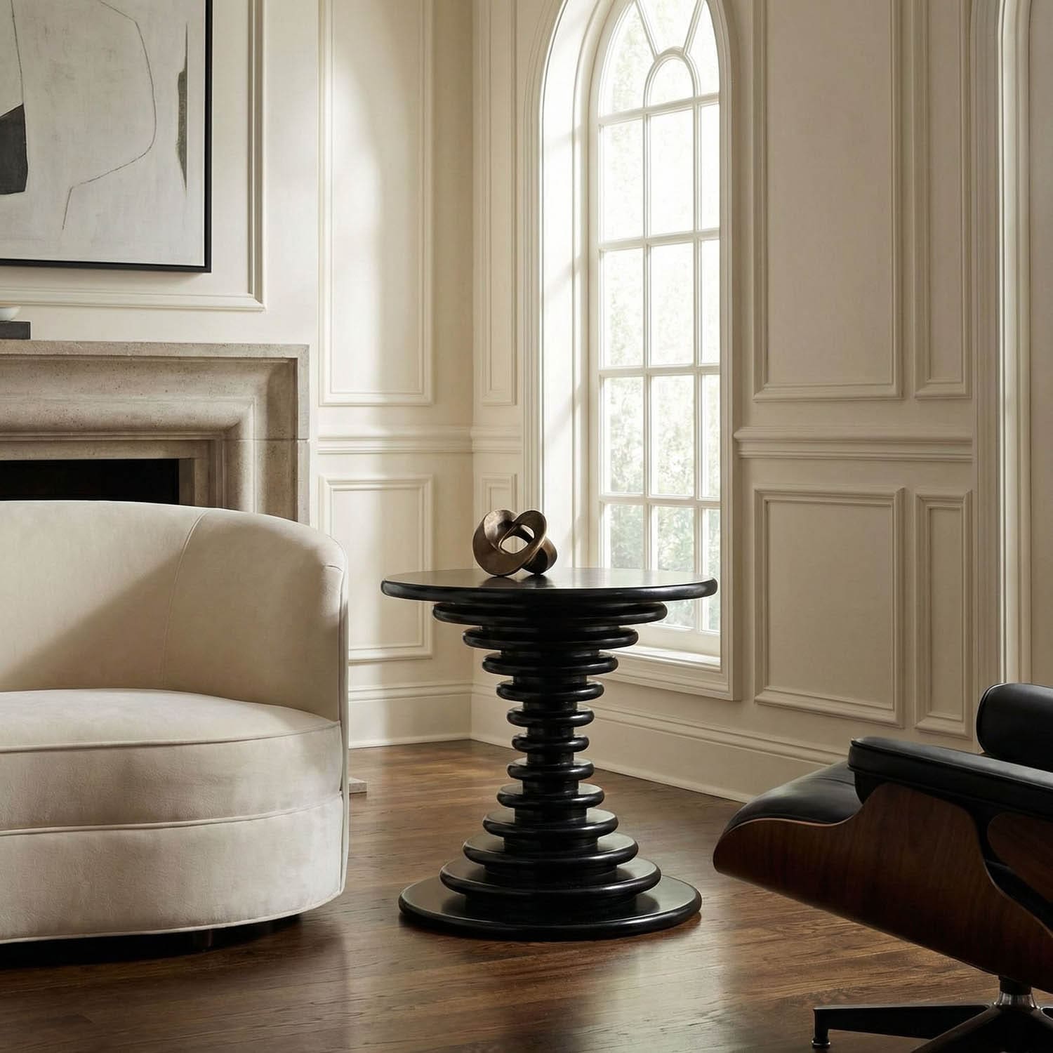 Scheiben Side Table, Hand Rubbed Black