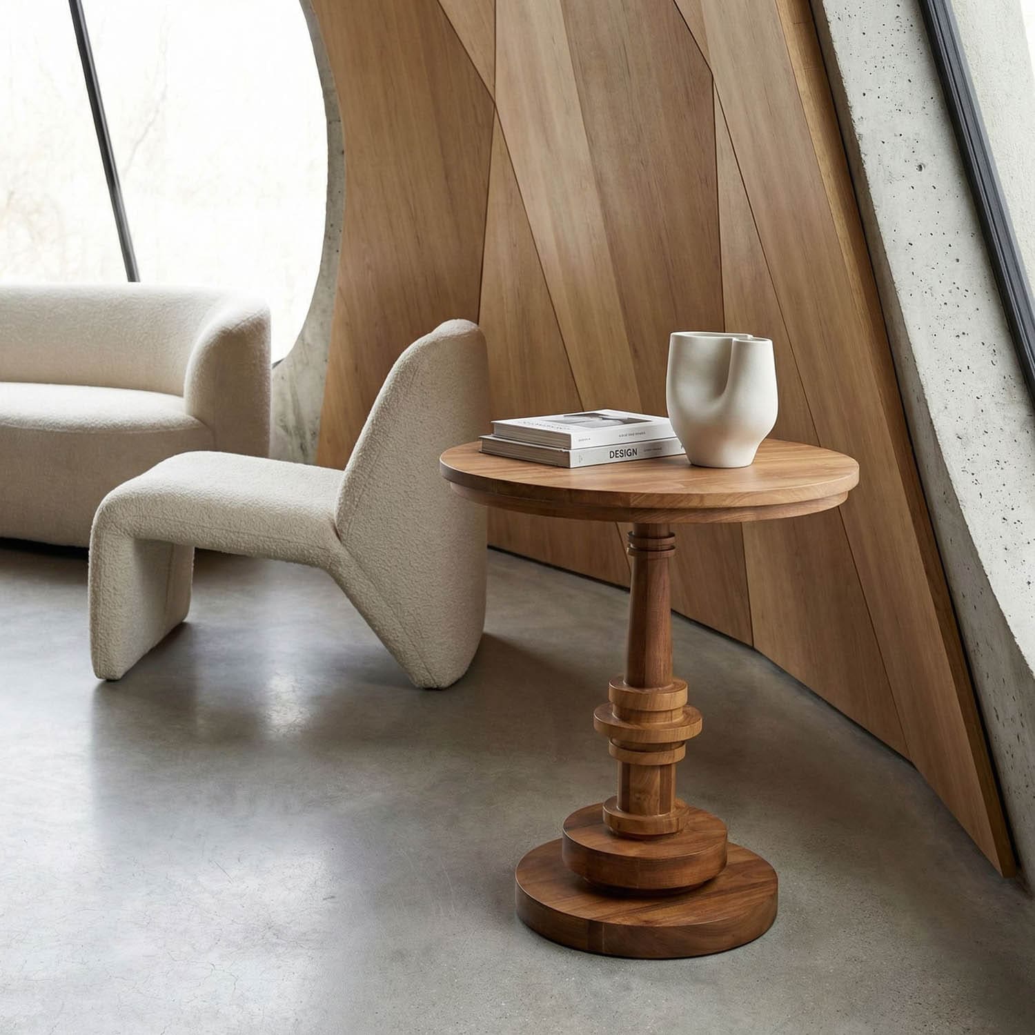 Comodo Side Table, Gold Teak