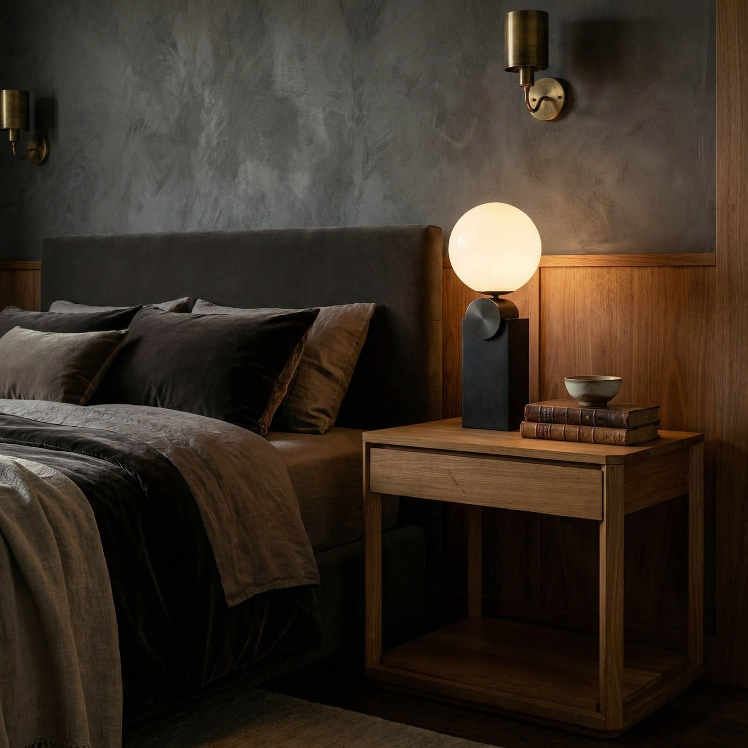 SL11 Side Table, Gold Teak