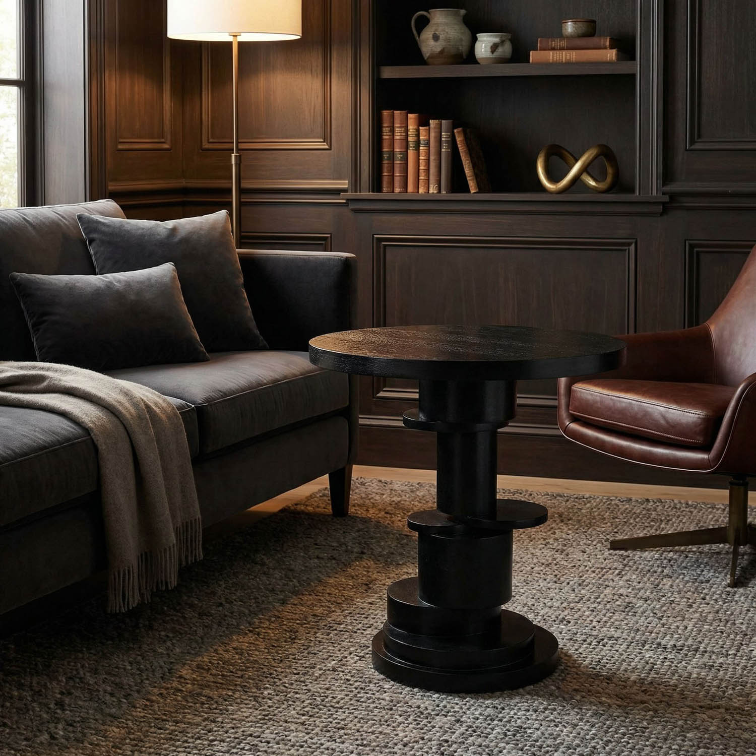 Hugo Side Table, Hand Rubbed Black
