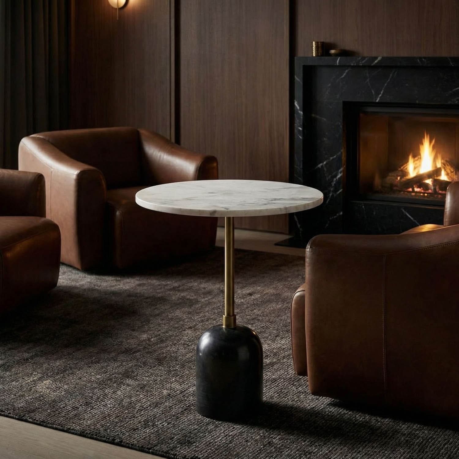 Shantu Side Table with Stone Top