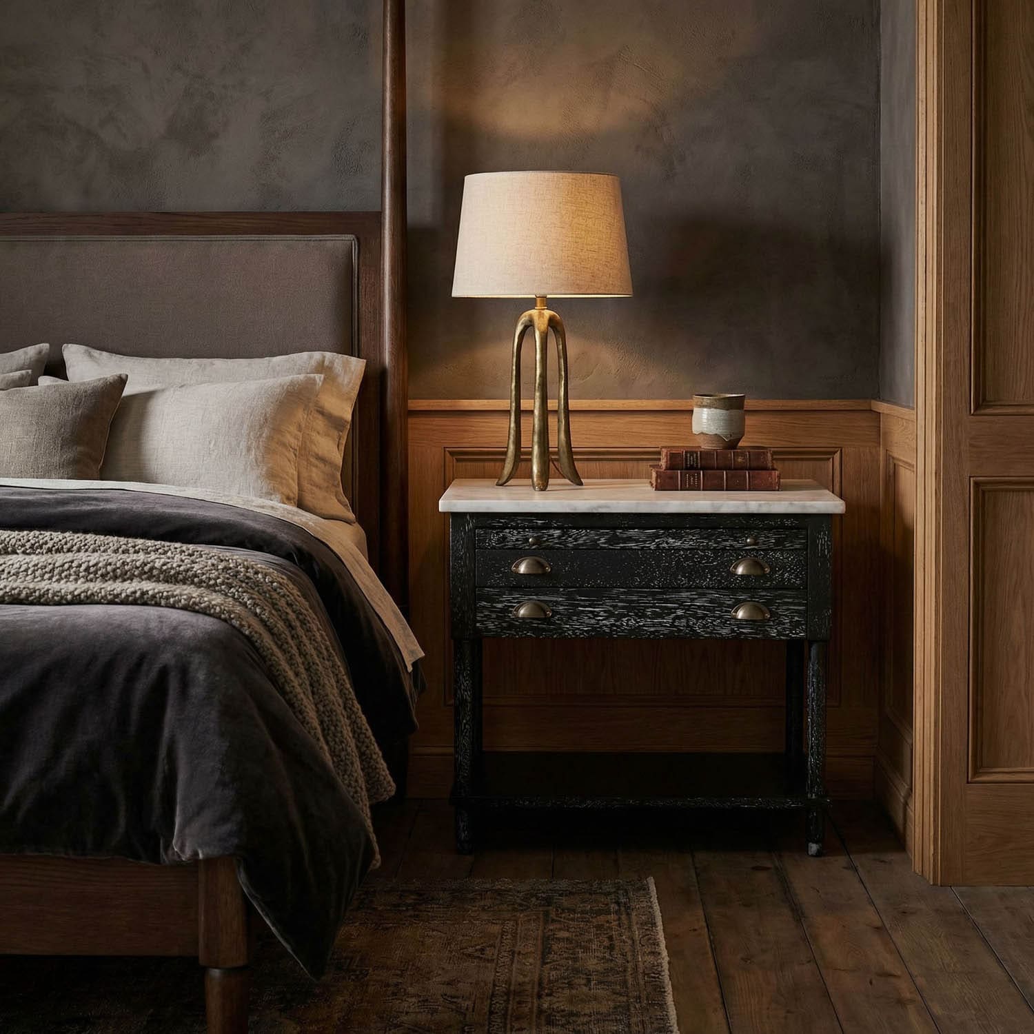 Artemio Side Table with Marble Top