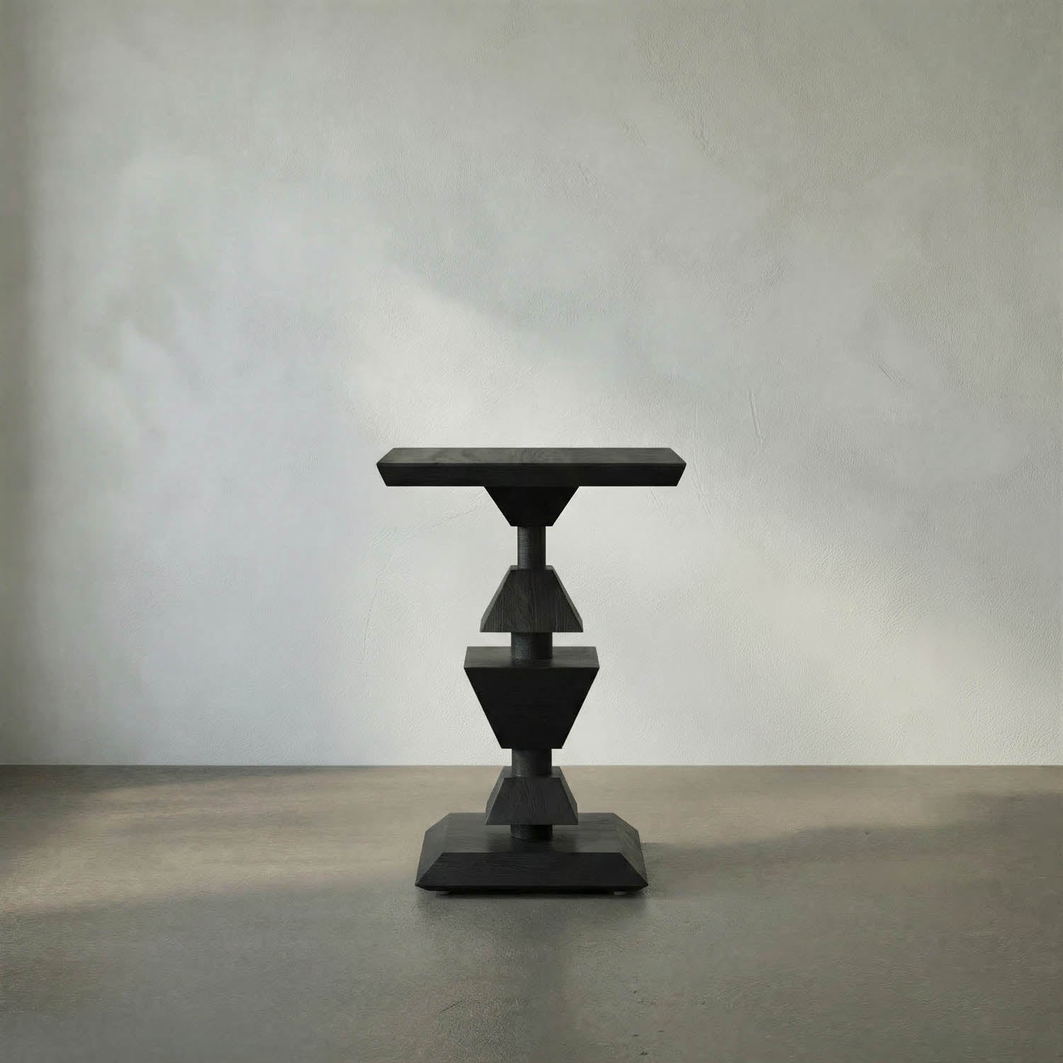 Majesty Side Table, Hand Rubbed Black by Noir