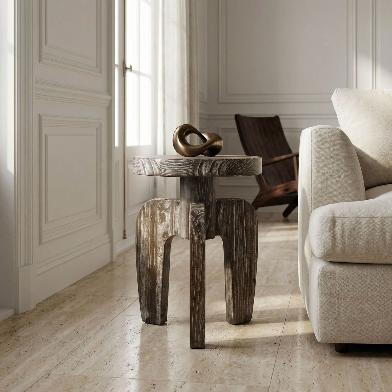 New Shizue Small Side Table, Distressed Mindi