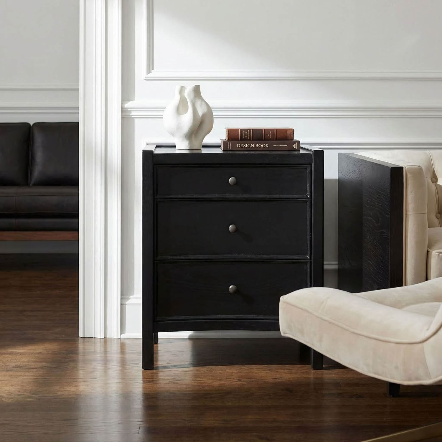 Hampton Night Stand 24″, Hand Rubbed Black