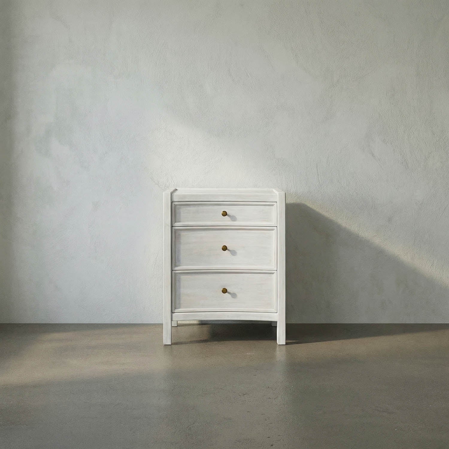 Hampton Night Stand 24″, White Wash by Noir