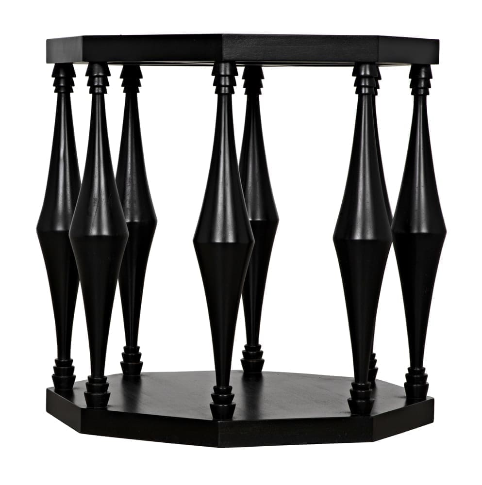 Marceo Side Table, Hand Rubbed Black