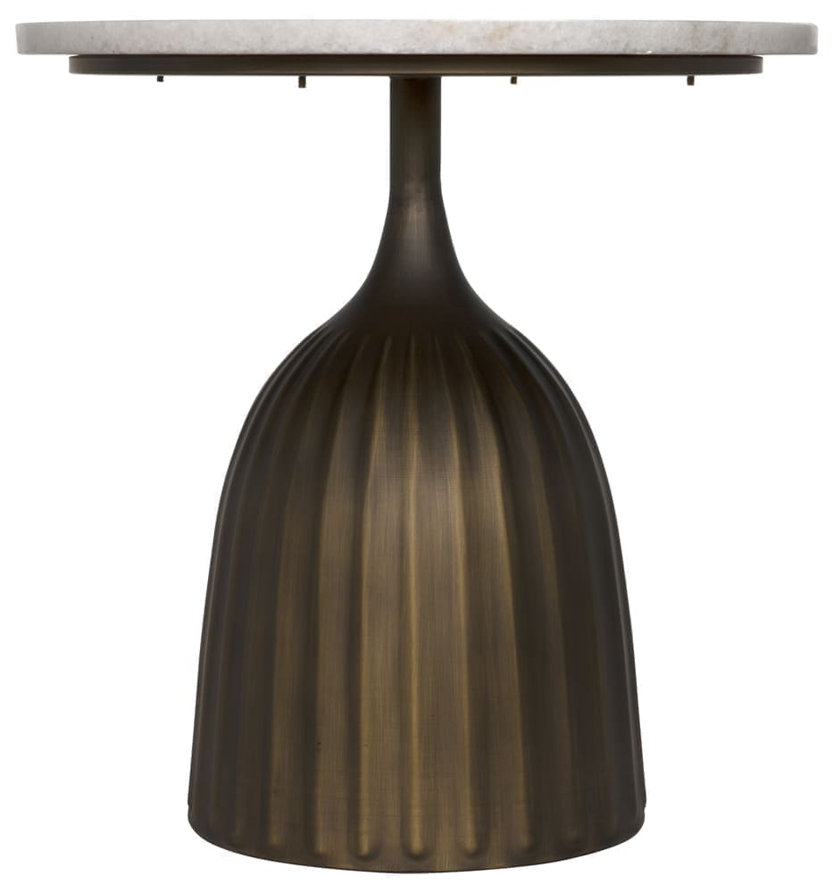 Samuel Side Table, Aged Brass