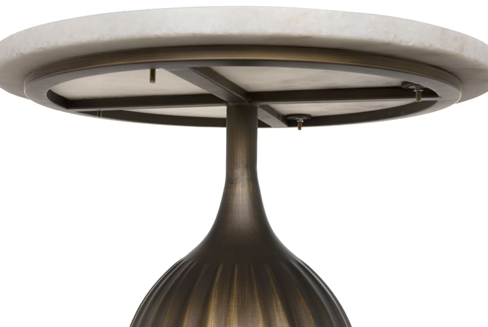 Samuel Side Table, Aged Brass