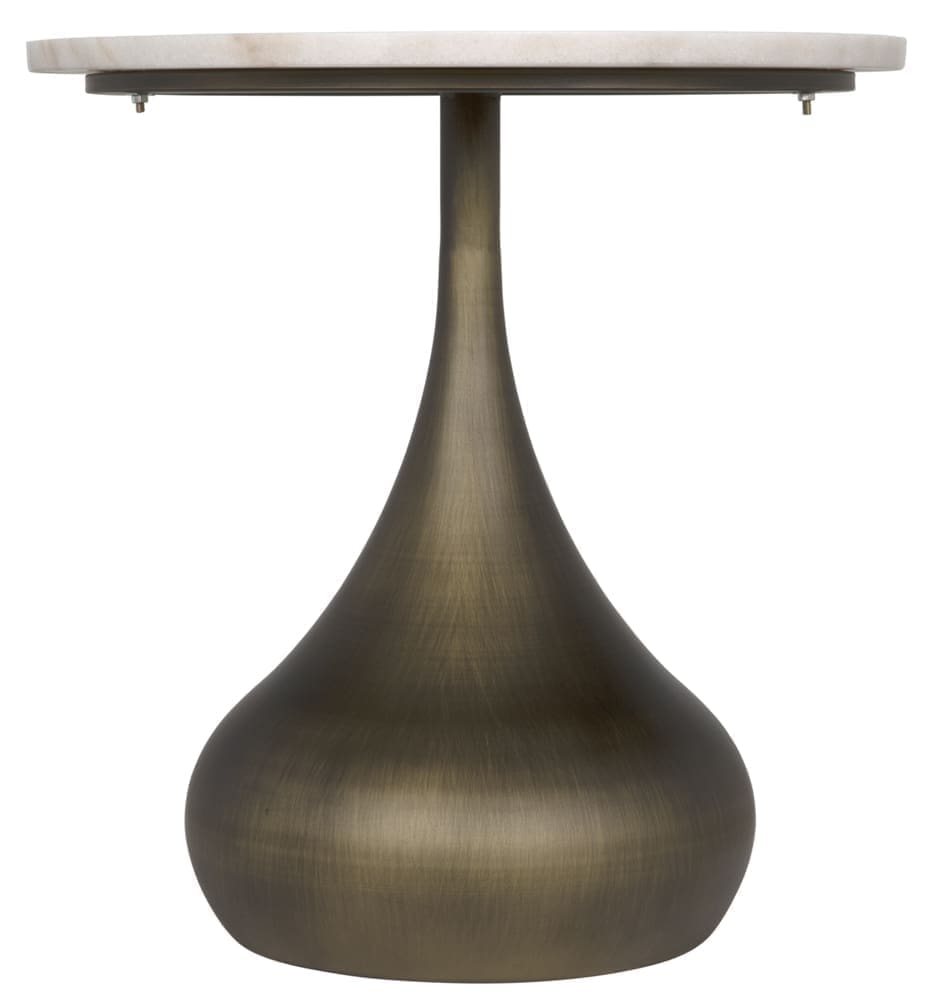 Mateo Side Table, Aged Brass