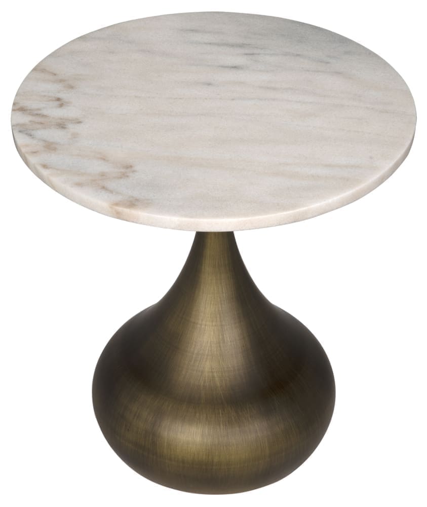 Mateo Side Table, Aged Brass