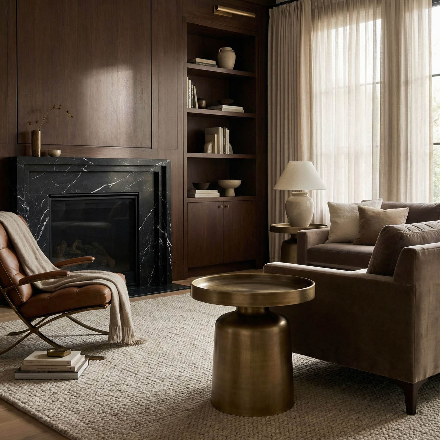 Lee Side Table, Aged Brass