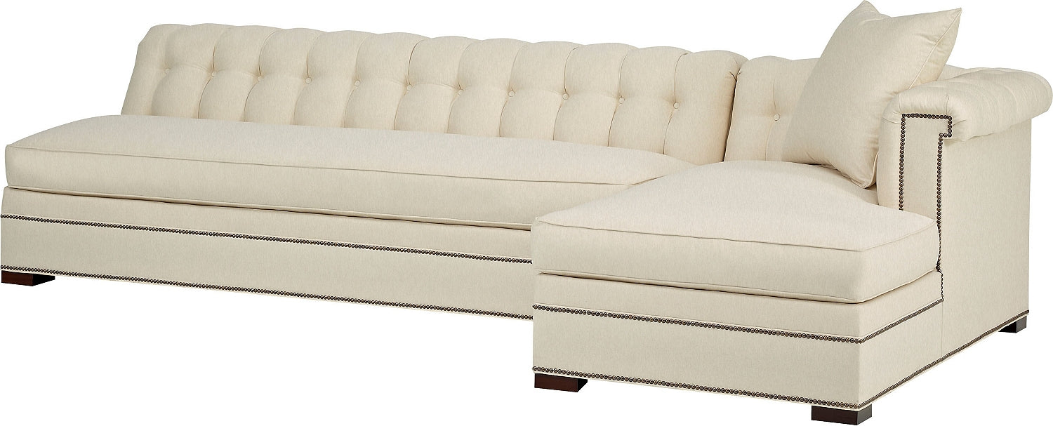 KENT TUFTED SECTIONAL RAF CHAISE in Mahogany Solids - Hickory Chair