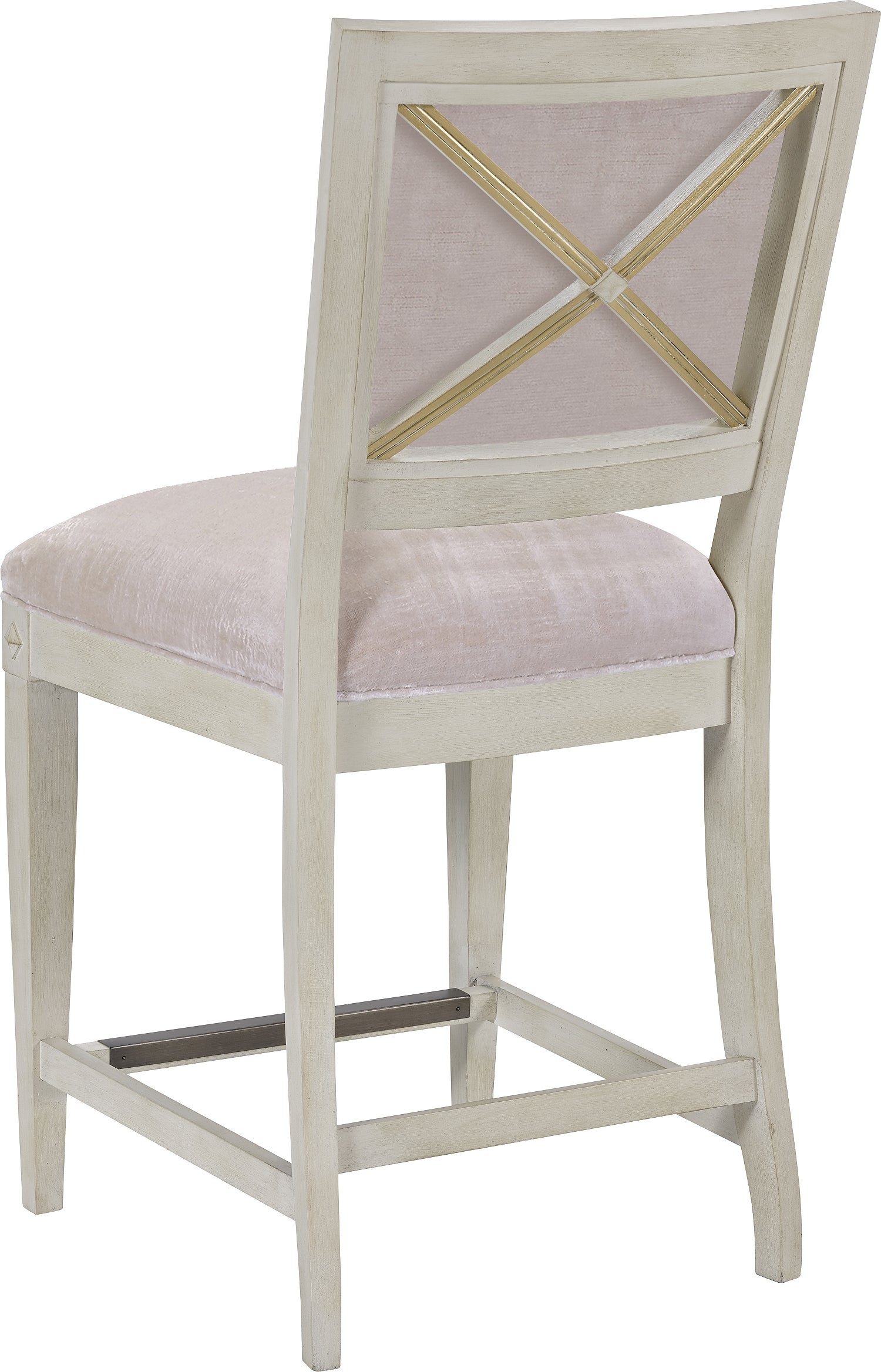 Trouvais Counter Stool with Upholstered Back in Beech - Hickory Chair