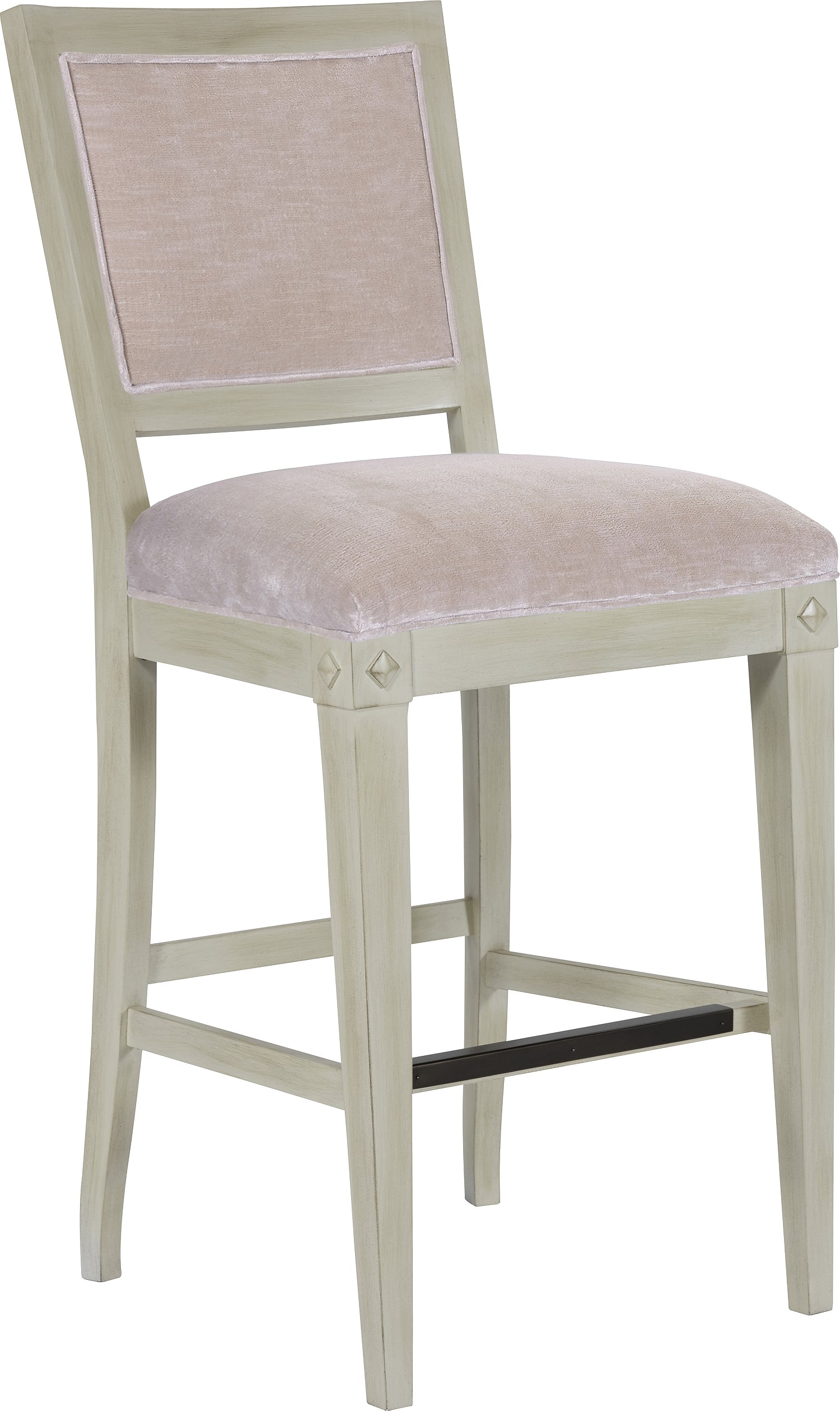 Trouvais Counter Stool with Upholstered Back in Beech - Hickory Chair