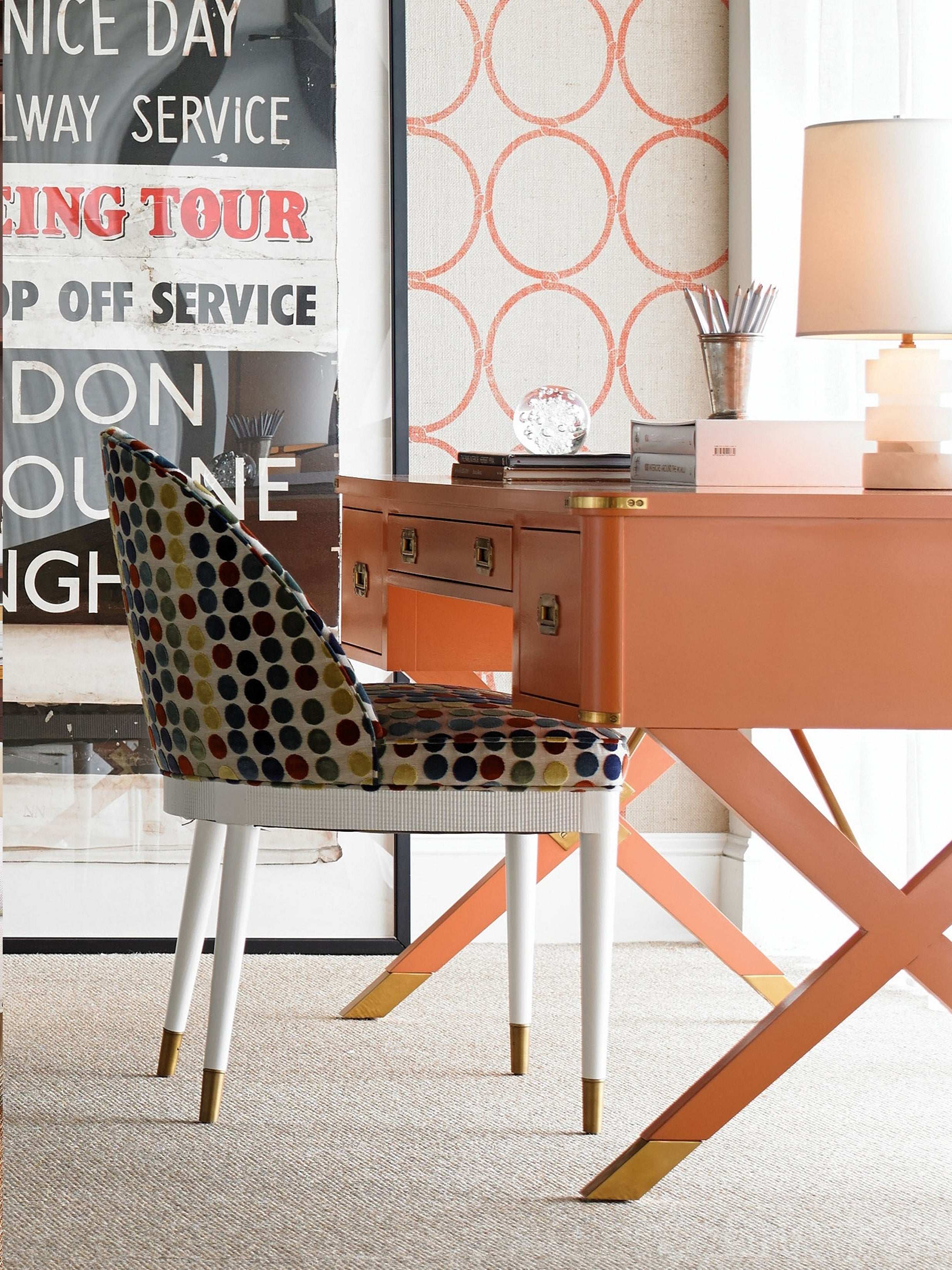 ASHEWORTH CAMPAIGN DESK in Mahogany Veneers, Mahogany Solids - Hickory Chair