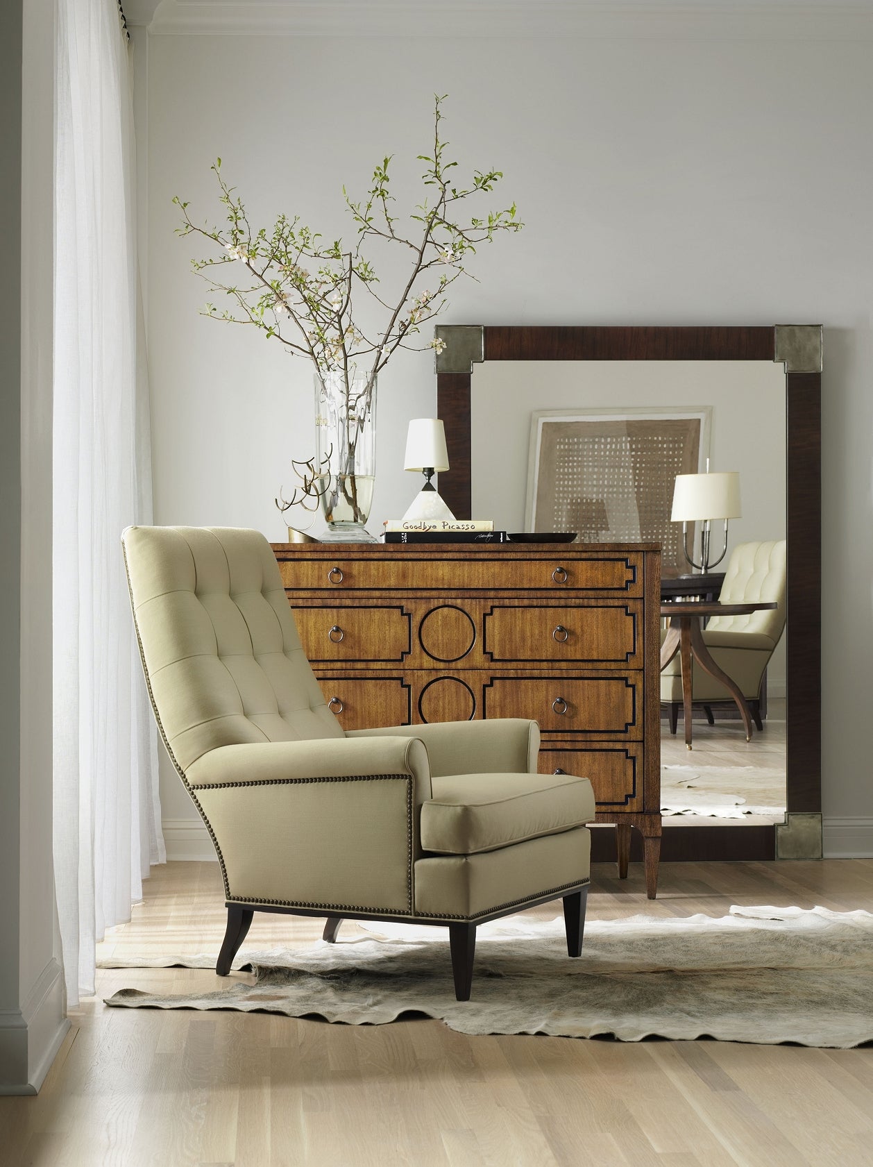 ARTISAN CURVED FRONT CHEST WITH DRAWER OVERLAY-ASH in Ash Veneers, Ash Solids - Hickory Chair
