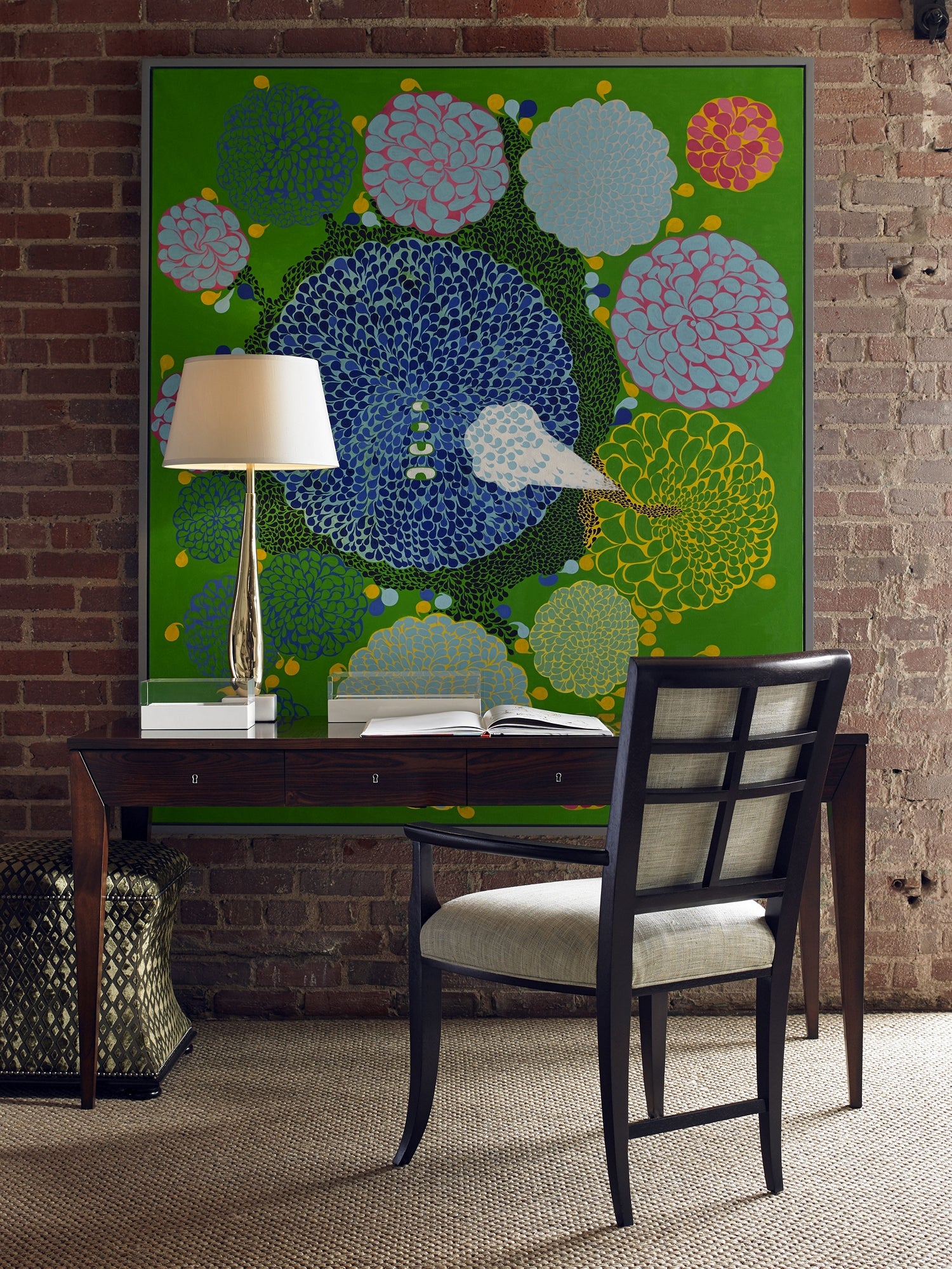 LAWSON DESK in Santos Rosewood Veneers, Mahogany Solids - Hickory Chair