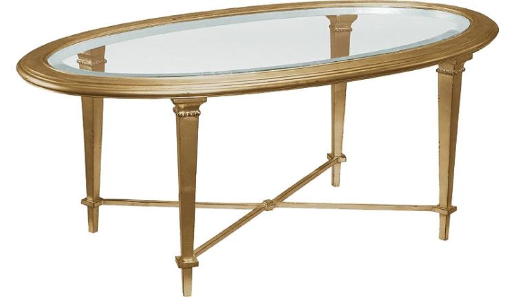 Bristol Oval Cocktail Table Gold Leaf