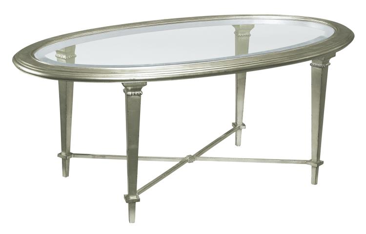 Bristol Oval Cocktail Table Silver Leaf