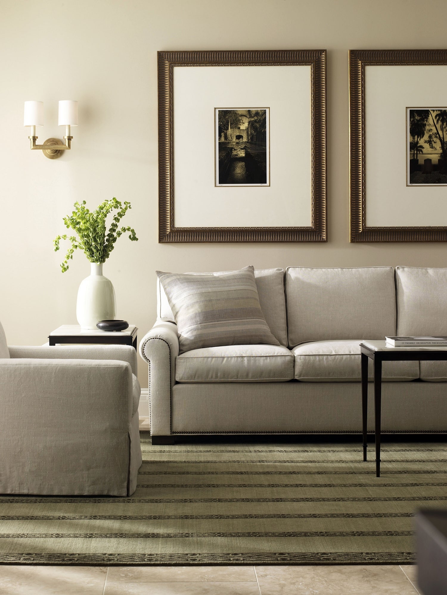 FYN SIDE TABLE WITH STONE TOP in Stone, Metal - Hickory Chair