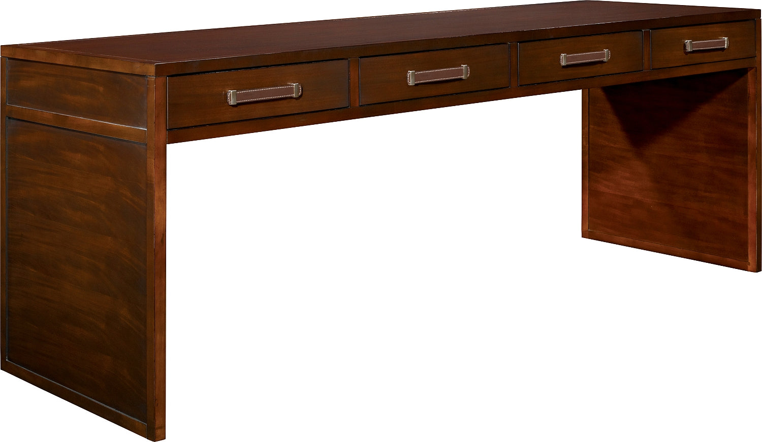 HARRISON FOUR-DRAWER DESK in Primavera Veneers, Maple Solids - Hickory Chair