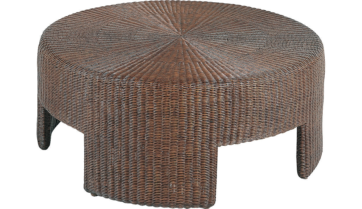 Wicker 48" Dia Cocktail Table in Wicker - Hickory Chair