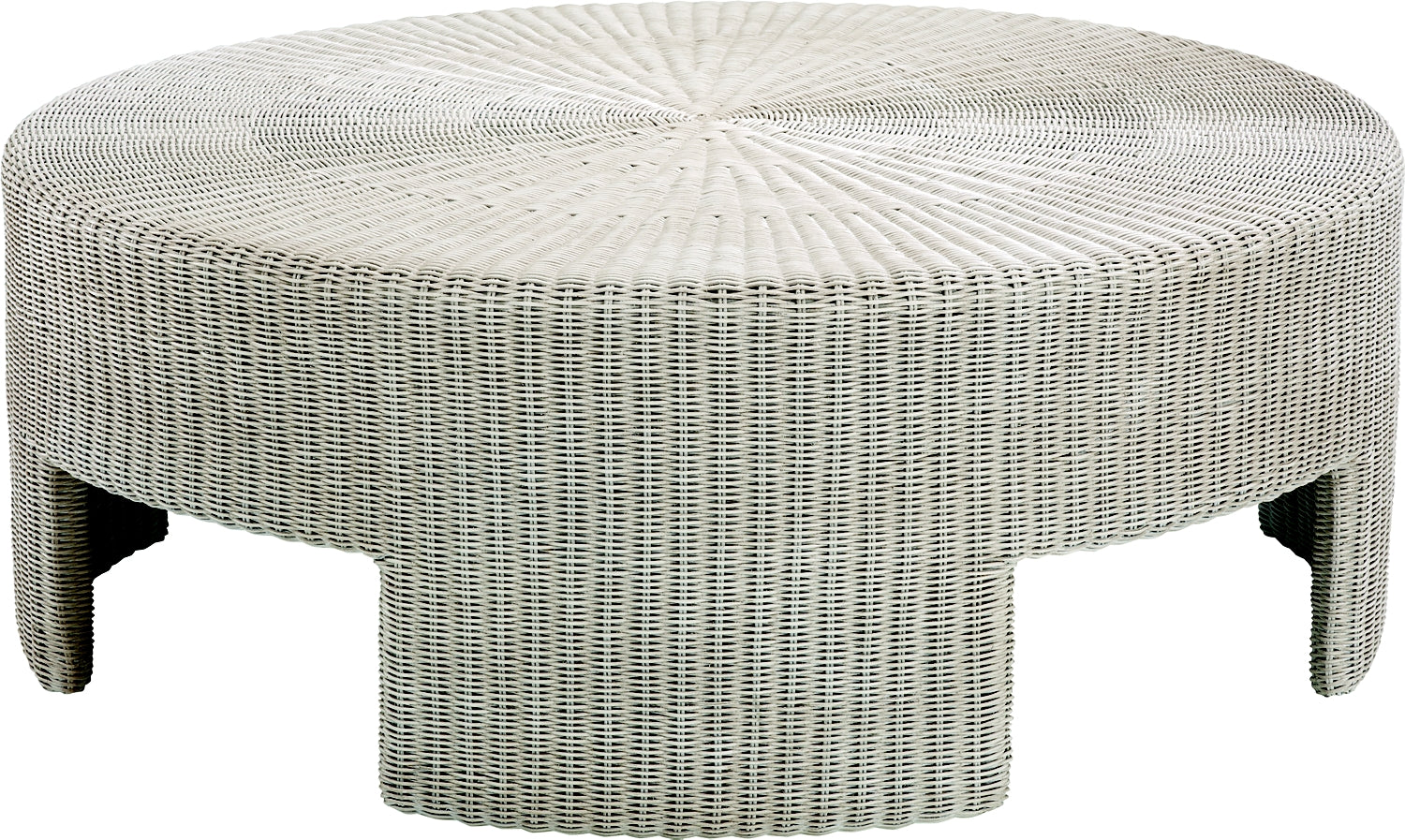 Wicker 48" Dia Cocktail Table in Wicker - Hickory Chair