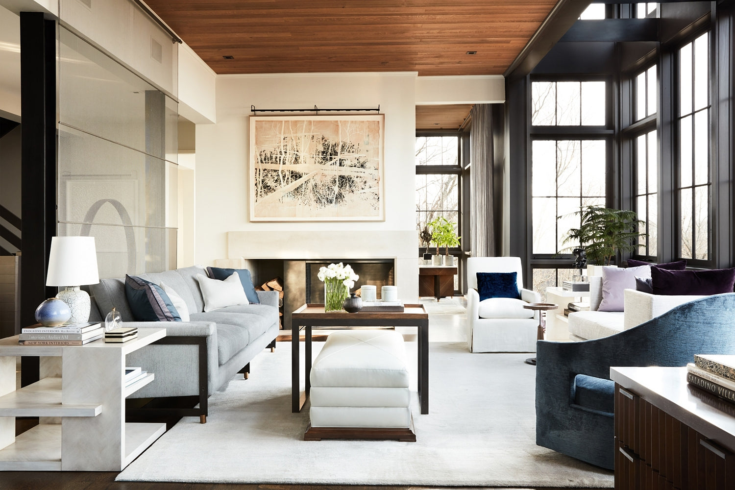 CRADLE SOFA 118" in Metal - Hickory Chair