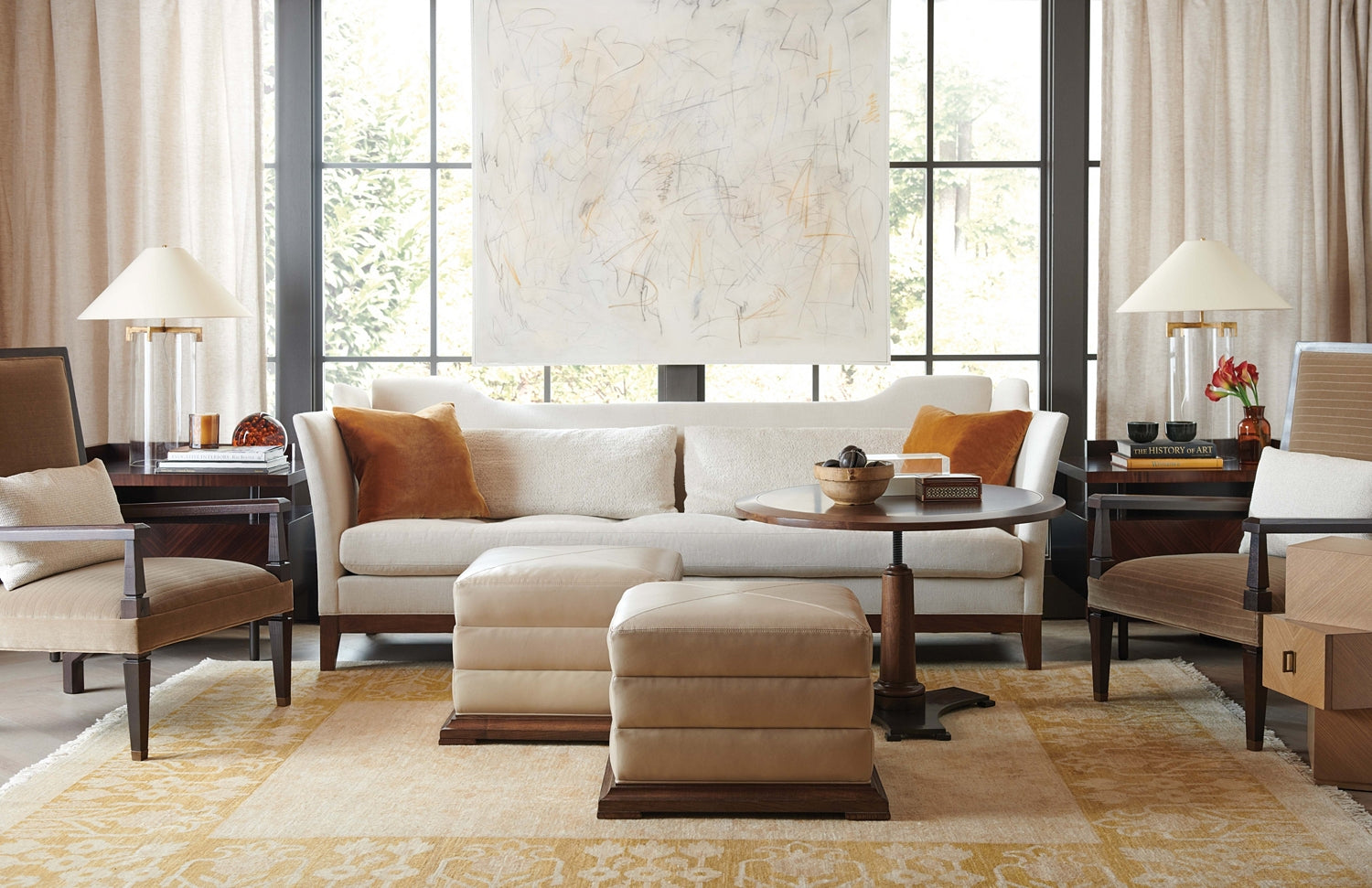 TRIAD COCKTAIL/SIDE TABLE in Walnut Veneers, Walnut Solids, Steel - Hickory Chair