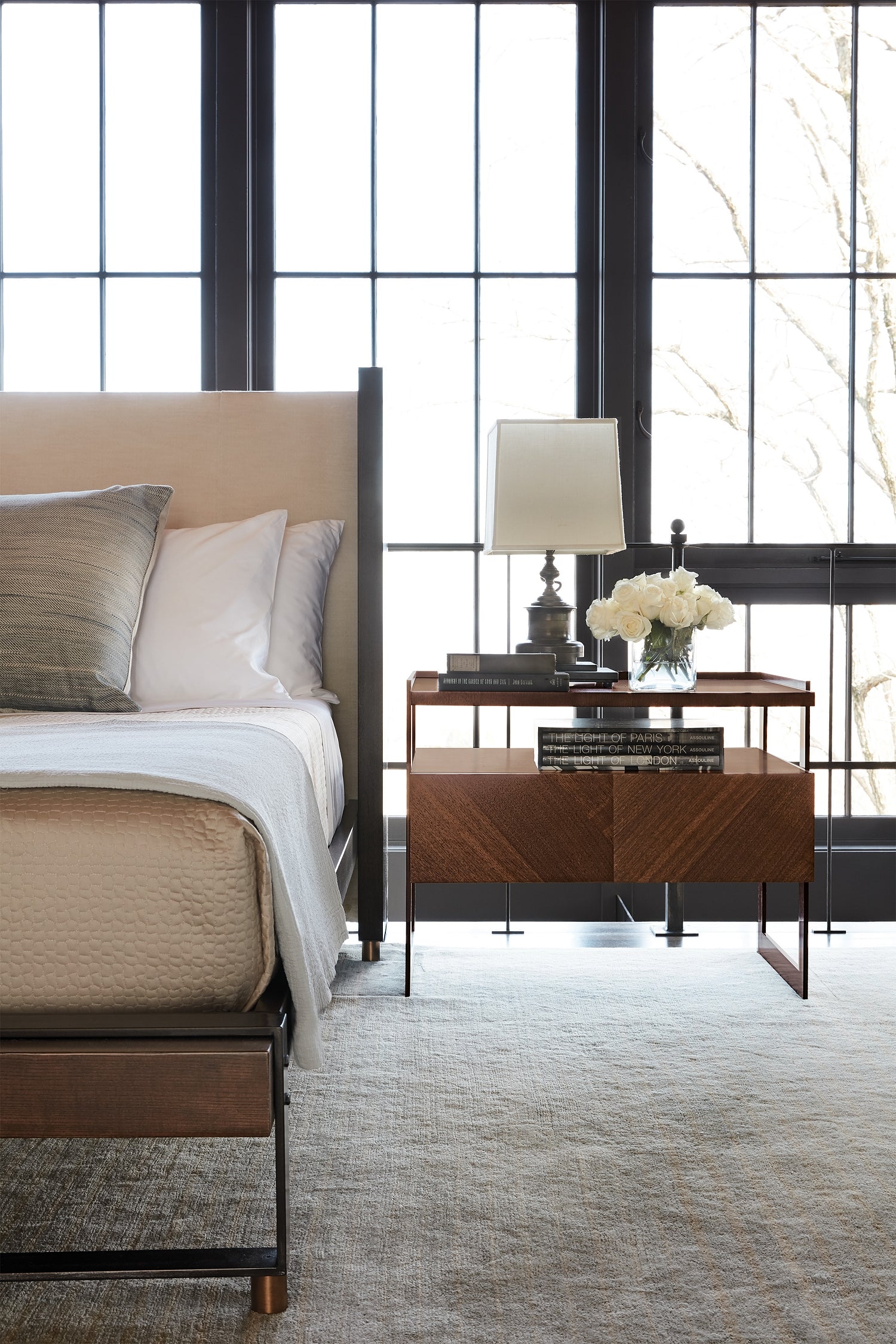 BARSTOCK SIDE TABLE in Walnut Veneers, Walnut Solids, Steel - Hickory Chair