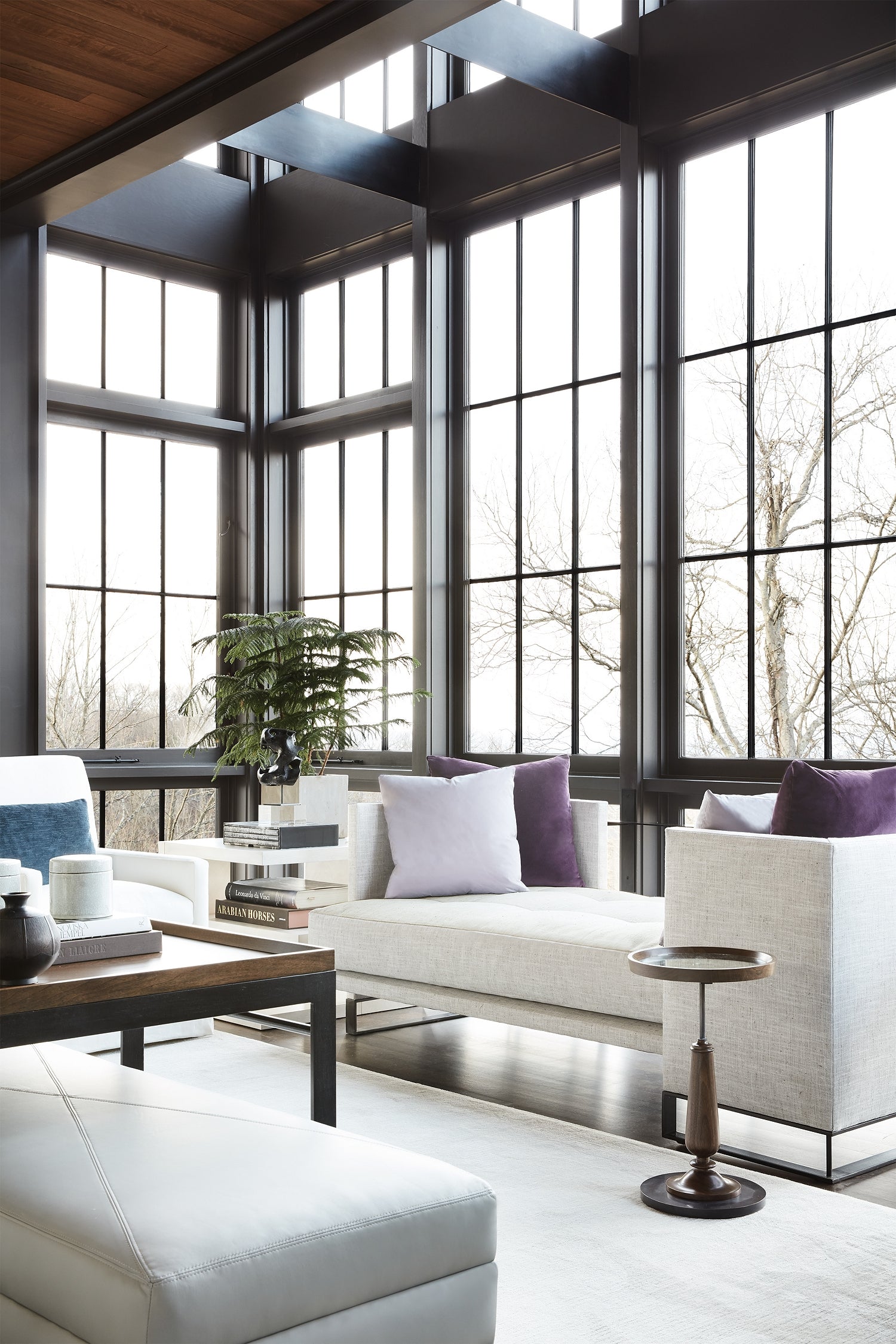 DIAD DRINK TABLE in Walnut Solids, Steel, Mirror - Hickory Chair