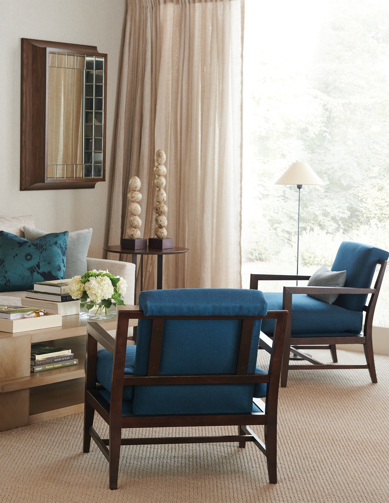 TERNARY SIDE TABLE in Walnut Veneers, Steel - Hickory Chair