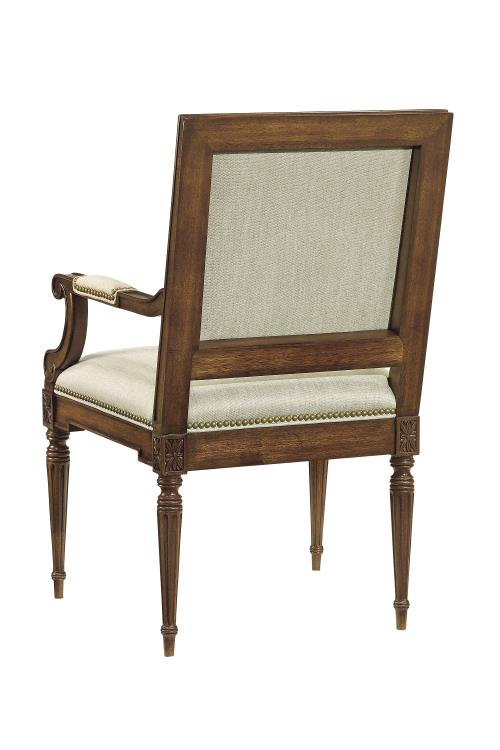 Louis Xvi Sq Back Dining Arm Chair