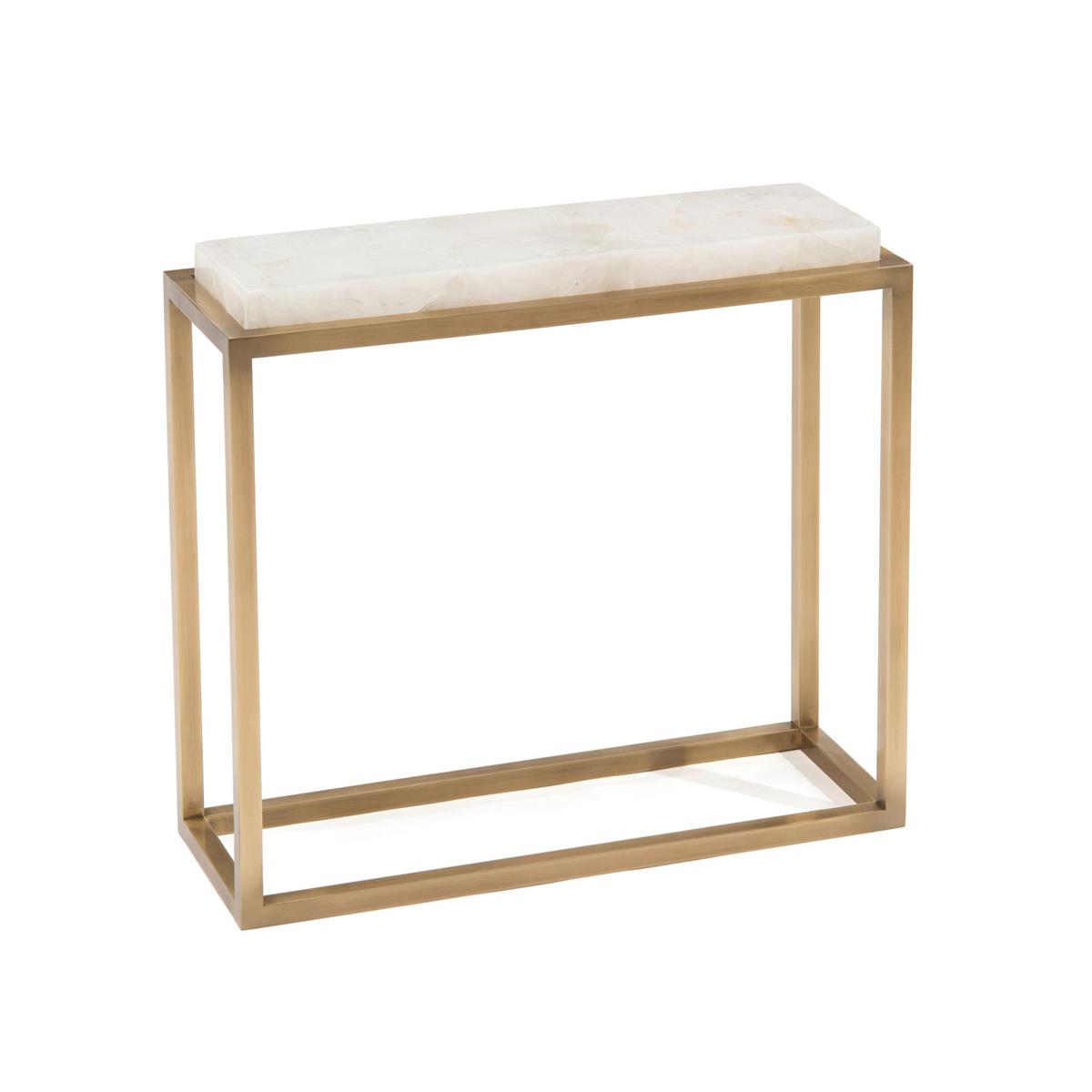 Calcite And Antique Brass Accent Table by John Richard | Sutter & Vale